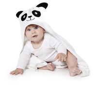 Zappi Co Baby Bath Panda Hooded Towel 100% Cotton (70x70cm) Animal Design Soft Absorbent and Non-Balling Cotton Baby Bath Towel, for Baby Boy and Girl(White)