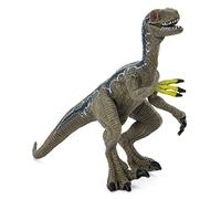 Zappi Co Childrens Age 3+ Velociraptor Blue/Grey Dinosaur Figure Toy (14cm Length) Realistic Detailed Dino Collection for Kids - Action Figures for Playtime Fun & Learning