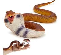 Zappi Co Cobra Realistic Snake Toy - Elastic Rubber Snake with Lifelike Features for Educational, Halloween Fun, and Scary Pranks