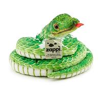 Zappi Co Kids Stuffed Soft Cuddly Plush Snake Toy - Part of Safari Animals Collection: Realistic and Lifelike, Perfect for Kids (180 cm Length)(Green Tree python)