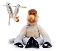 Zappi Co Plush Hanging Proboscis Monkey with Velcro on Paws and Feet - Soft Plush Toy, Dutch Monkey - For Kids Boys Girls Cuddly Plush Toy - Perfect Cuddly Gift for Kid - 46 cm Long