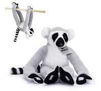 Zappi Co Plush Hanging Ring-Tailed Lemur Monkey with Velcro on Paws and Feet - Soft Plush Toy, Madagascar Lemur - For Kids Boys Girls Cuddly Plush Toy - Perfect Cuddly Gift for Kid - 46 cm Long