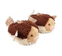 Zappi Co Puffer Fish 3D Design Kids' Soft Slippers, Plush Comfort Indoor House Shoes for Boys and Girls (UK Size 3.5-5)