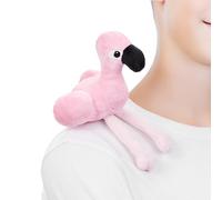 Zappi Co Shoulder Mates Flamingo Plush Magnet Stuffed Animal Toy, Cute Plushies Gift Present for 3-8 Year Old Girls, Costume Accessories Shoulder Pals