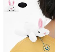 Zappi Co Shoulder Mates Rabbit Plush Magnet Stuffed Animal Toy, Cute Plushies Gift for 3-8 Year Old Girls & Boys, Costume Accessory Shoulder Pals Kids Gifts