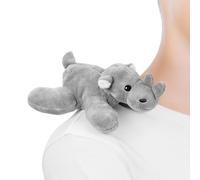 Zappi Co Shoulder Mates Rhino Plush Magnet Stuffed Animal Toy, Cute Plushies Gift for Boys & Adventure Fans, Costume Accessory Shoulder Pals Kids Gifts