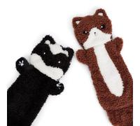 Zappi Co Squeaky Crinkle No-Stuffing Dog Toys (2-Pack: Fox & Skunk) - Durable Plush Chew Toy for Small, Medium Dogs