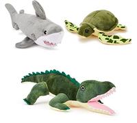 Zappi Co x3 Triple Pack of Childrens Playful Soft Cuddly Plush Toy realistic life like (12-15CM/5-6 Inches) (Crocodile + Turtle + Shark)