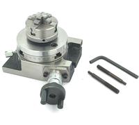 ZAPTON 3"Inch II 80 mm Low Profile Milling Rotary Table (50 mm 4 Jaws Chuck with Back Plate & Fixing T nuts)