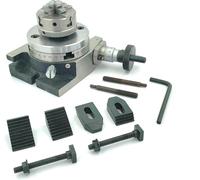 ZAPTON 3"Inch II 80 mm Low Profile Milling Rotary Table (50 mm 4 Jaws Chuck with Back Plate & M6 Clamp Kits)