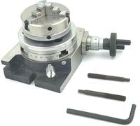 ZAPTON 3"Inch II 80 mm Low Profile Milling Rotary Table (65 mm 3 Jaws Chuck with Back Plate & Fixing T nuts)