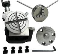 ZAPTON 3-Inch Tilting Rotary Table Kit with 3-Jaw Self-Centering Chuck, Back Plate, and T-Nuts - Complete Precision Tool Kit