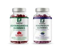 ZapVita Ultimate Calm & Sleep Bundle - High Strength Ashwagandha (1200mg) & Magnesium Citrate (180mg) - 120 Vegan Gummies - Natural Support for Relaxation, Mood & Muscle Recovery - Made in UK