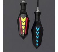ZAPYVET 2 In 1 Double Sided Flowing Motorcycle Turn Signals LIGHT Turn Signal Light Built Relay Flashing Blinker Universal M10 Waterproof Motorcycle Turn Signal Light(2 red)