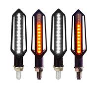 ZAPYVET 24LED Motorcycle Turn Signals Waterproof Flasher Light Built Relay Signal Indicator DRL Stop Blinker Motorcycle Front Turn Signal Light(4PCS White)