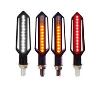 ZAPYVET 24LED Motorcycle Turn Signals Waterproof Motorcycle Flasher Light Built Relay Turn Signal Indicator DRL Stop Signals Blinker Motorcycle Turn Signal Light(2 Red 2 White)