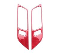 ZAPYVET 2Pcs Carbon Fiber Inner Door Handle Bowl Decor Cover Red, for Mustang, 2015-2021 Car Accessories Interior Car Door Handle Trim