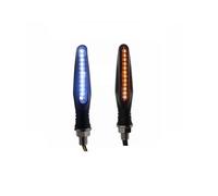 ZAPYVET 2pcs Motorcycle 24LED Turn Signal Indicator Flasher Day Running Lights Flowing Water Blinker Tail Stop Brake Lamp Red White Motorcycle Turn Signal Light(2pcs Amber and white)