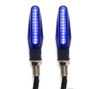 ZAPYVET 2Pcs Motorcycle Turn Signal Lights Universal Running Effect Indicators Flowing Water Style Motorcycle Flasher Relay Motorcycle Turn Signal Light(Blue)