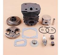 ZAPYVET 45MM Cylinder Piston Clutch Drum Bearing Worm Gear Kit, for Husqvarna, 340 345 350 Chainsaw Nikasil Plates Engine Set Lawn Mower Clutch Kit
