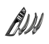 ZAPYVET 4PCS Car Interior Window Lift Switch Panel Door Handle Pull Cover Trim, for BMW, E70 E71 E72 X5 X6 2007-2014 Carbon Fiber Car Window Switch Trim Panel
