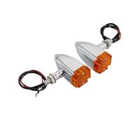 ZAPYVET Black Chrome Bullet 10mm Turn Signal, For Harley, Sportster Cruiser Softail Customer Motorcycle Turn Signal Light(Chrome)
