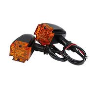 ZAPYVET Black Chrome Bullet 10mm Turn Signal, For Harley, Sportster Cruiser Softail Customer Motorcycle Turn Signal Light(Black)