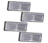 ZAPYVET bumper warning light 2Xtrailer Round Reflectors Yellow Amber Side, for Caravan Self Adhesive Stick-on Reflective, for Gate Posts E4(BLACK Rectangular 4pcs White)