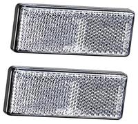 ZAPYVET bumper warning light 2Xtrailer Round Reflectors Yellow Amber Side, for Caravan Self Adhesive Stick-on Reflective, for Gate Posts E4(BLACK Rectangular 2pcs White)