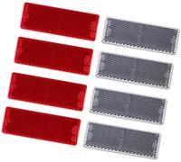 ZAPYVET bumper warning light Trailer Reflectors Kit 4X Red 4 X Yellow White Rectangular Self Adhesive, for Gate Post Fence Truck Rv, for Caravan(BLACK KIT 1)