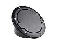 ZAPYVET Car Fuel Filler Door Cap Tank Cover Aluminum Auto Replacement Parts, for Wrangler JK Rubicon Sahara Unlimited 2007-2017 Fuel Tank Cap(Black with Logo)