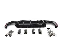 ZAPYVET Car Rear Bumper Diffuser, for BMW, for 5 Series G30 G38 M Sport 540i Sedan 4-Door 2018 2019 With 4 Exhaust Tips Diffuser Lip Spoiler Car Rear Wing Lip Spoiler(Style 1)