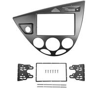 ZAPYVET Car Stereo Dash Kit Car Radio Frame, for Ford, for Focus, for Fiesta 1998-2006 Double 2 Din Stereo Panel Fascia Dvd Cd Gps for Bezel Fhcbutae(BLACK 178x102mm LHD silver)