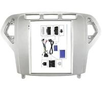 ZAPYVET Car Stereo Dash Kit Car Radio Frame, for Ford, for Mondeo 2007-2010 9.7 Inch 2 Din Fascia Mp5 Head Unit for Audio Dash Fitting Panel Fhcbutae(Silver Frame canbus)
