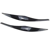 ZAPYVET Carbon Fiber Black Headlight Eyebrow Sticker Cover, forged Pattern Accent, for, 3 Series E90 E91 2006-2011,ABS Front Light Styling Accessory