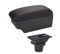 ZAPYVET For Kia, for Picanto Armrest Box Center Console Storage Case Modification Accessories With Cup Holder USB Port Car Armrest(BLACK C-black Red Line)