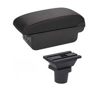 ZAPYVET For Kia, for Picanto Armrest Box Center Console Storage Case Modification Accessories With Cup Holder USB Port Car Armrest(BLACK B-black Red Line)