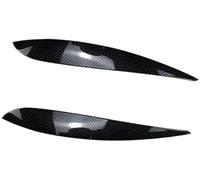 ZAPYVET Headlight Eyebrows Sticker, for Volkswagen, for Vw, for Polo 4, for Mk4 9N 9N3 2005-2009 Eyelids Cover Eye Lids Trim Body Kit Car Headlight Bezel(BLACK A 2pcs)