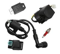 ZAPYVET Ignition Coil 5-PIN Box Voltage Regulator Solenoid Relay Kit Replacement, for Chinese Made 50cc 70cc 90cc 110cc 125cc 4-Stroke Horizontal Engine ATV Go Karts Dirt Bike Pit Bike CDI Box Module