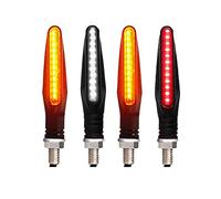 ZAPYVET LIGHT Turn Signals Light for Motorcycle 335SMD Flash Lighting Flowing Blinker IP68 Bendable Motorcycle Stop Signal Light Motorcycle Turn Signal Light(2 White 2 Red)