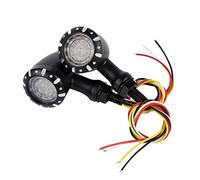 ZAPYVET Motorcycle Black Chrome 10mm Integrated Light Turn Signal, For Harley, Cruisers Choppers Custom Bikes Motorcycle Turn Signal Light(Black)