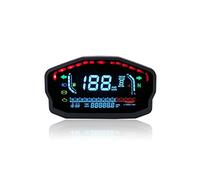 ZAPYVET Motorcycle Speedometer Tachometer 10000RPM Water Temp Fuel Oil Level Gauge Digital Odometer 12H Clock Meter 1 2 4 Cylinders Bike Lcd Speed Monitor Screen(Gauge only)