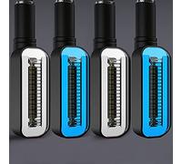 ZAPYVET Motorcycle Turn Signals Built In Relay Motorcycle Light Waterproof Stop DRL Motorcycle Flasher Universal Turn Signals Indicators Motorcycle Turn Signal Light(2 White 2 Blue)