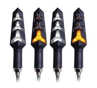 ZAPYVET Motorcycle Turn Signals Built LIGHT Relay Flasher Signal Indicator Stop Flowing Light Bendable Motorcycle Front Turn Signal Light(4pcs White)
