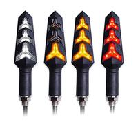 ZAPYVET Motorcycle Turn Signals Built LIGHT Relay Motorcycle Flasher Turn Signal Indicator Stop Signals Flowing Motorcycle Light Bendable Motorcycle Turn Signal Light(2 Red 2 White)
