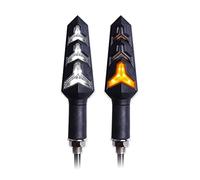 ZAPYVET Motorcycle Turn Signals Built LIGHT Relay Motorcycle Flasher Turn Signal Indicator Stop Signals Flowing Motorcycle Light Bendable Motorcycle Turn Signal Light(2pcs White)