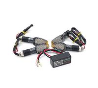 ZAPYVET Set Universal 10Led Motorcycle LIGHT Turn Signal Light Indicator Light Amber Blinker Light Flasher Relay Black Carbon Motorcycle Turn Signal Light(Carbon)