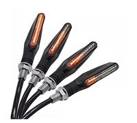 ZAPYVET Universal Flowing Water Flicker LIGHT Motorcycle Turn Signal Indicators Blinkers Flexible Bendable Amber Light Lamp 12V Motorcycle Turn Signal Light(4pcs)