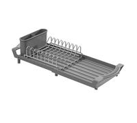 ZAPZEAL Adjustable Dish Drying Rack, Expandable Slimline Kitchen Drainer with Cutlery Holder, Space-Saving Narrow Dish Drainer for Worktop (1 Pack, 3 Colours)