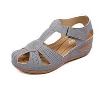 ZAPZEAL Womens Comfy Sandals, Ladies Summer Cross Strap Flat Walking Sandals, Grey, EU 40 = 7 UK
